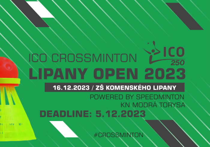 10. ICO Crossminton Lipany Open 2023 (250 pts) – info a registrácia